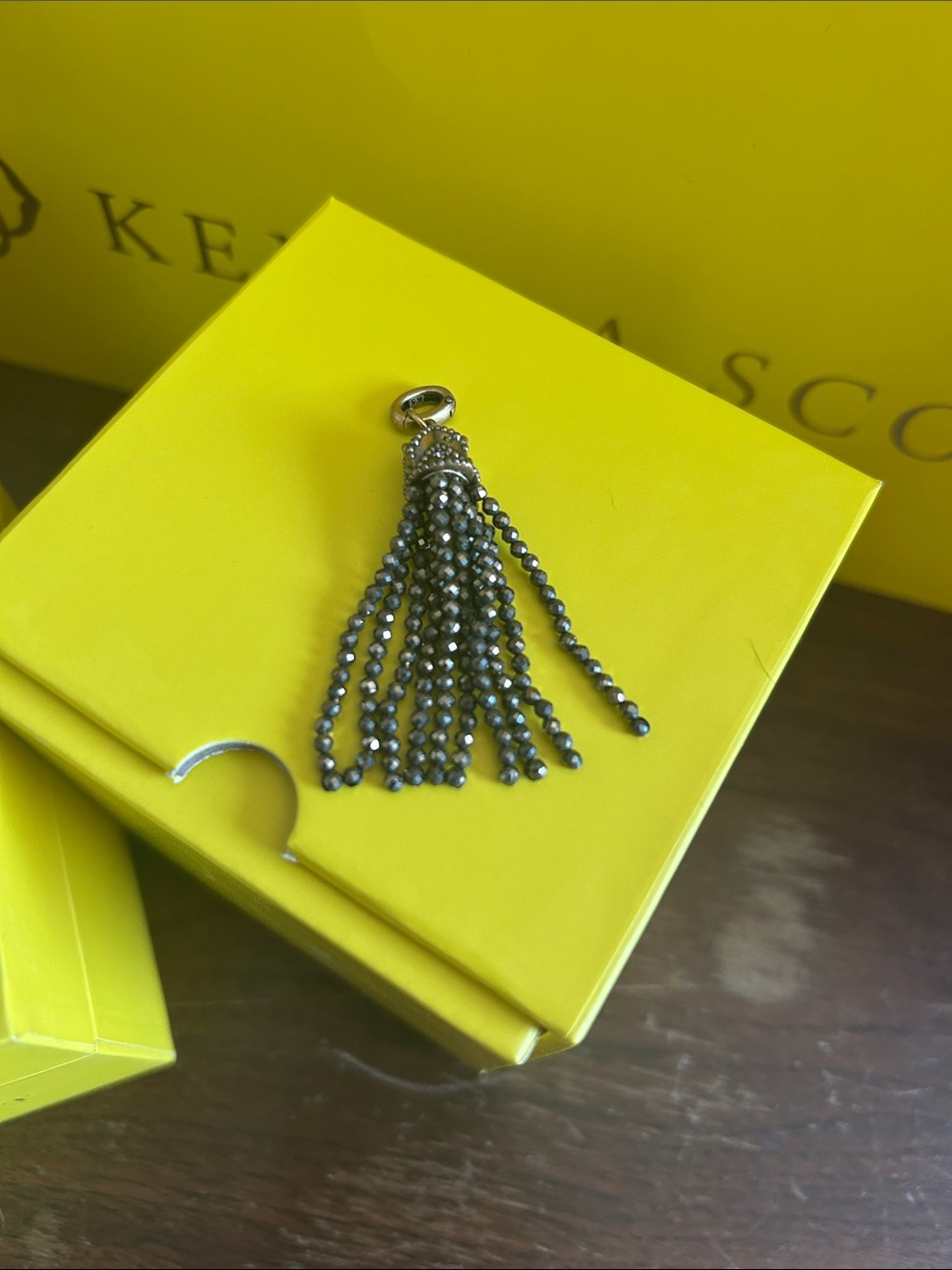 Kendra Scott. Beaded Tassel Charm in Vintage Gold